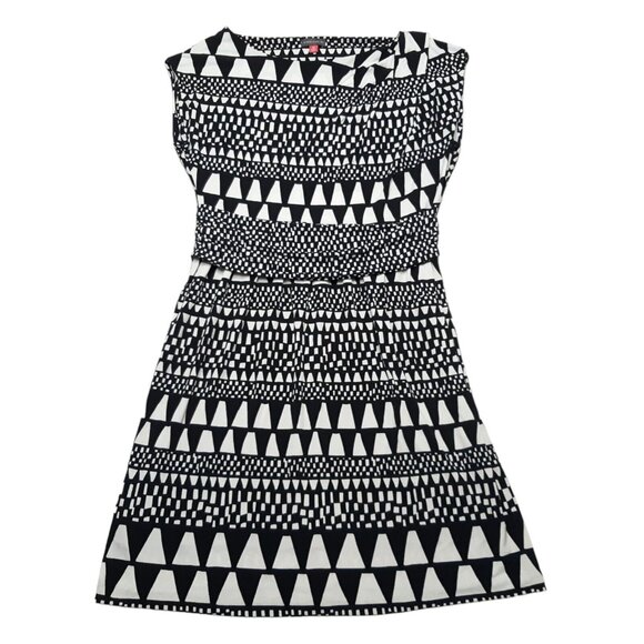 Vince Camuto Dresses & Skirts - Vince Camuto Dress Womens Medium Black Sheath Short Sleeveless Stretch Geometric